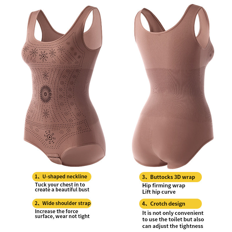 Seamless Bodysuit Shaper Printed Shapewear Belly Full Bust Compression Corset Underwear Women Tank Top