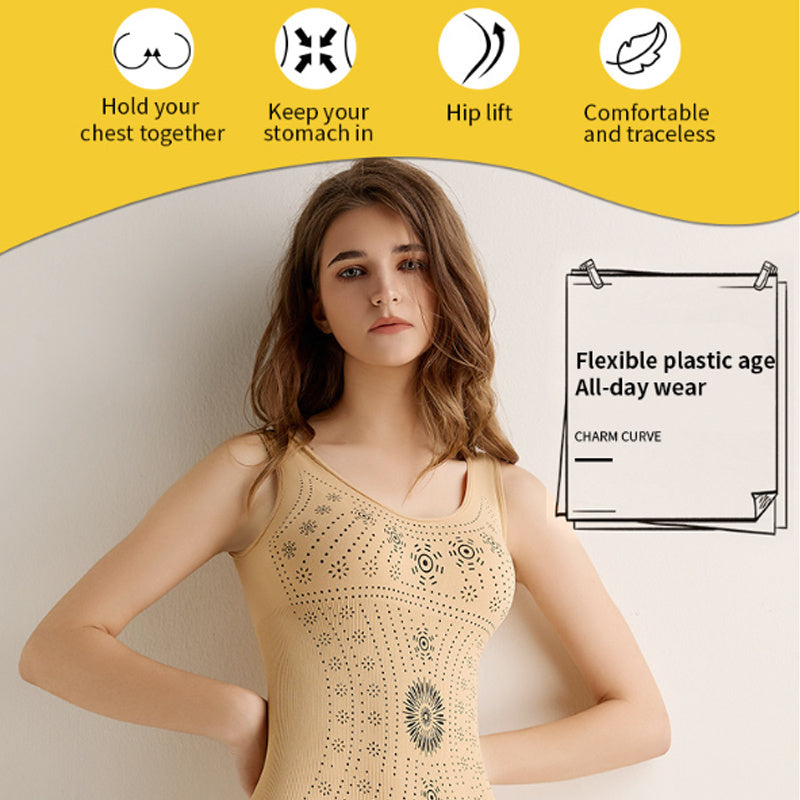 Seamless Bodysuit Shaper Printed Shapewear Belly Full Bust Compression Corset Underwear Women Tank Top