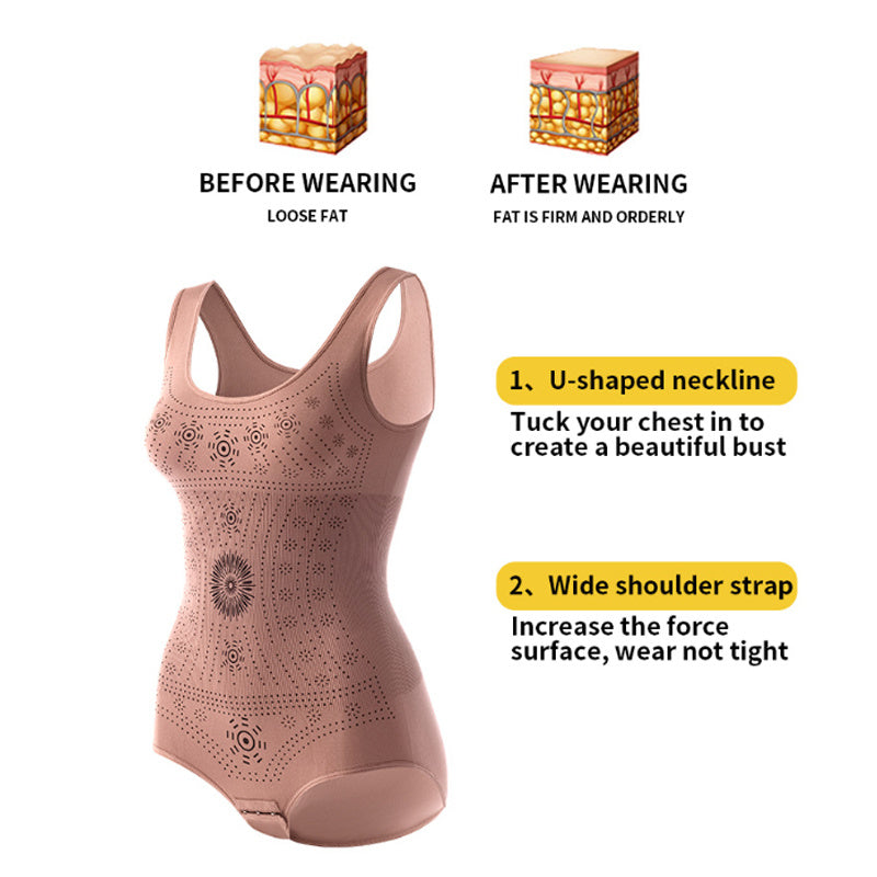 Seamless Bodysuit Shaper Printed Shapewear Belly Full Bust Compression Corset Underwear Women Tank Top