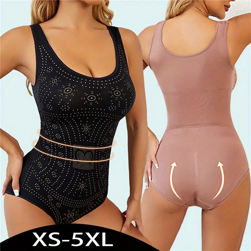 Seamless Bodysuit Shaper Printed Shapewear Belly Full Bust Compression Corset Underwear Women Tank Top