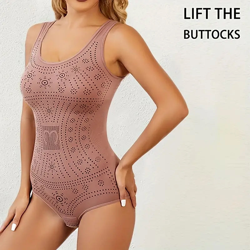 Seamless Bodysuit Shaper Printed Shapewear Belly Full Bust Compression Corset Underwear Women Tank Top