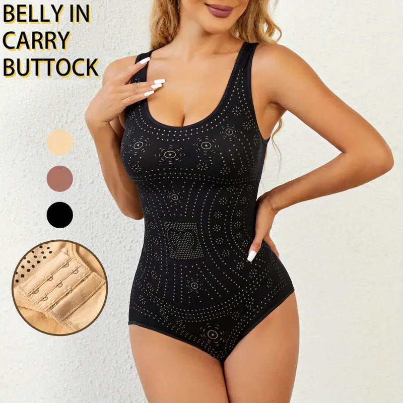 Seamless Bodysuit Shaper Printed Shapewear Belly Full Bust Compression Corset Underwear Women Tank Top