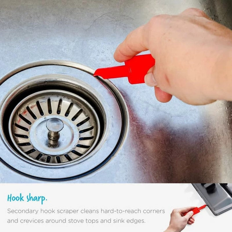 2-In-1 Self-Sharpening Cleaning Scraper Hook Scraper Kitchen Cleaning Tool