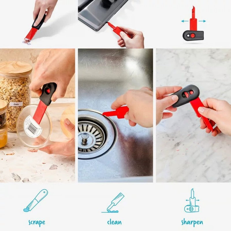 2-In-1 Self-Sharpening Cleaning Scraper Hook Scraper Kitchen Cleaning Tool