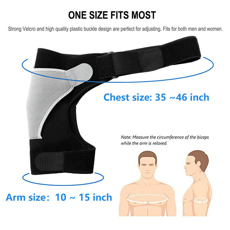 Adjustable Shoulder Support Belt, Rotator Cuff Pain Relief - Fits Left or Right Shoulder