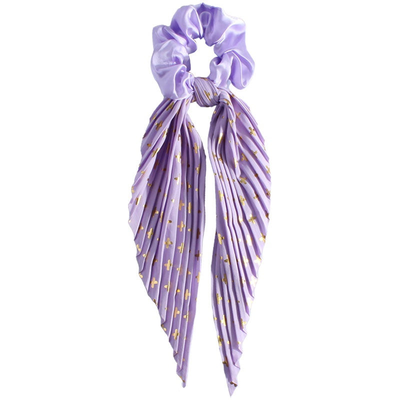 Silky Satin Chiffon Hair Ties with Long Ribbon Bow Rubber Bands