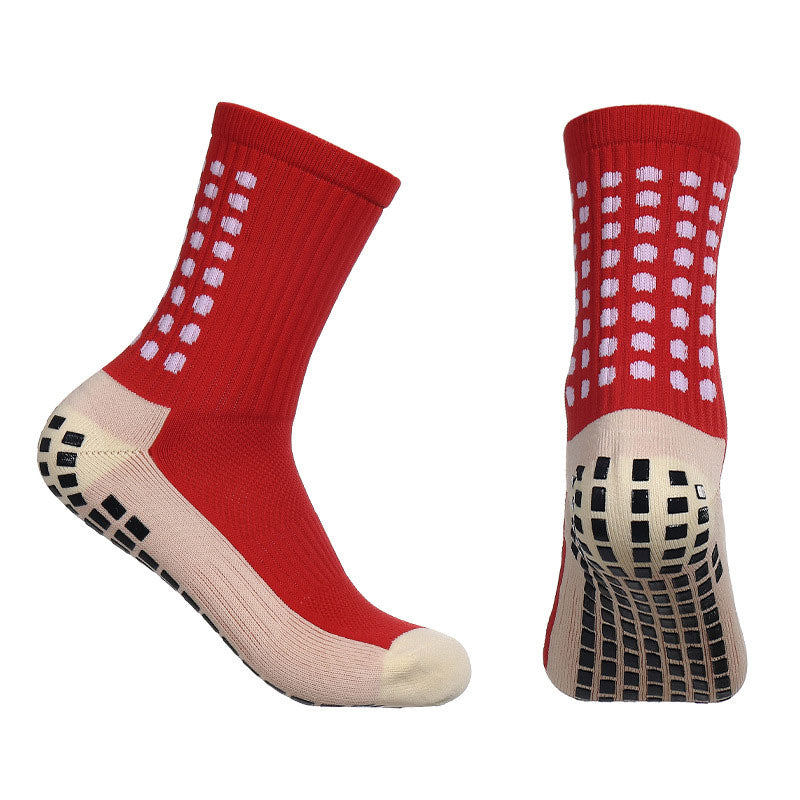 Men's Mid-Calf Athletic&nbsp;Training Socks Anti-Slip Grip Breathable Moisture-Wicking Reinforced Heel Toe Sports Socks Multi-Color Pack Football Running Outdoor