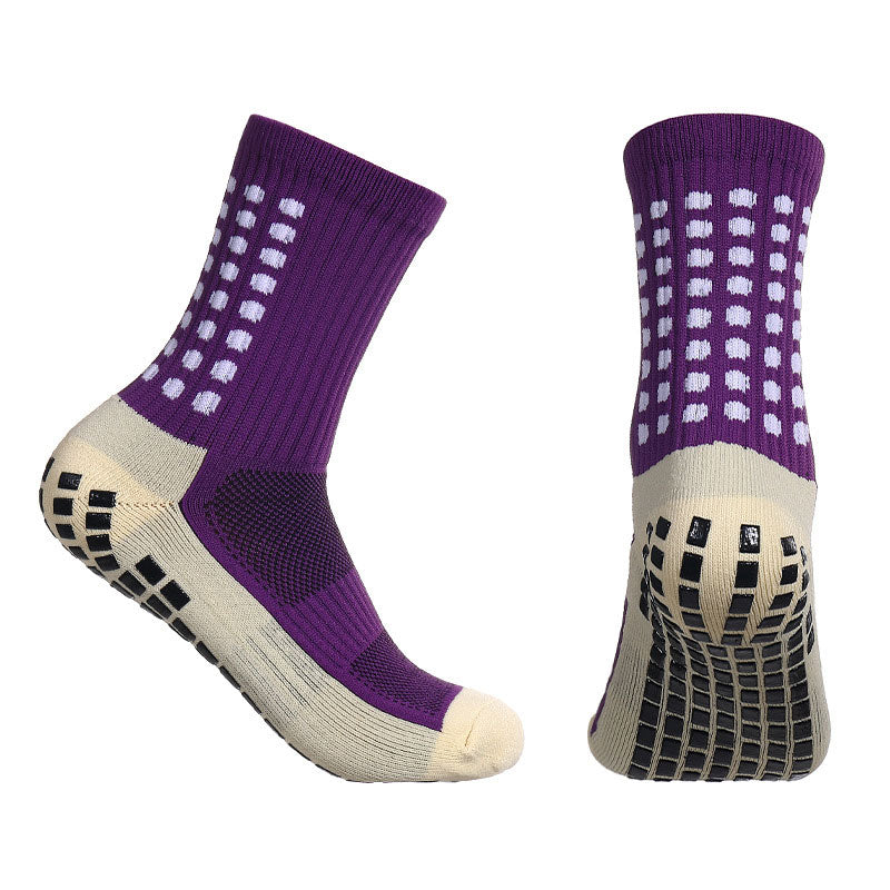 Men's Mid-Calf Athletic&nbsp;Training Socks Anti-Slip Grip Breathable Moisture-Wicking Reinforced Heel Toe Sports Socks Multi-Color Pack Football Running Outdoor