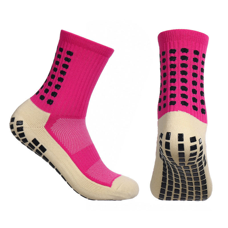 Men's Mid-Calf Athletic&nbsp;Training Socks Anti-Slip Grip Breathable Moisture-Wicking Reinforced Heel Toe Sports Socks Multi-Color Pack Football Running Outdoor
