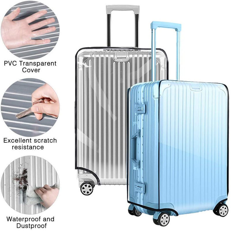 Clear PVC Suitcase Protectors Transparent Cover Waterproof Wheeled Travel Luggage Sleeve