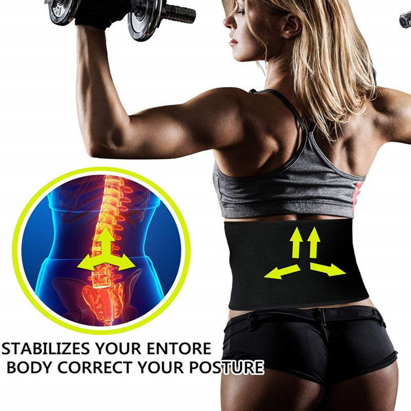 Waist Trimmer Belt for Men & Women Waist Trainer Sweat Band for Stomach Weight Loss Workouts ﻿