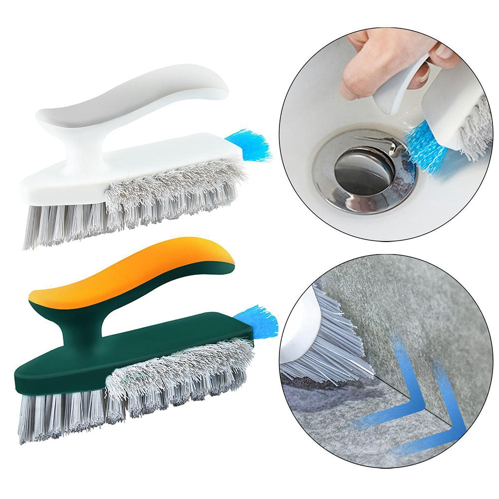 Handheld Tile Grout Cleaner Brush Corner Scrubber with Squeegee