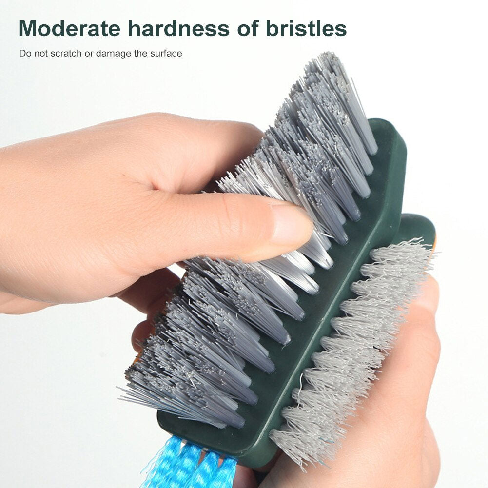 Handheld Tile Grout Cleaner Brush Corner Scrubber with Squeegee