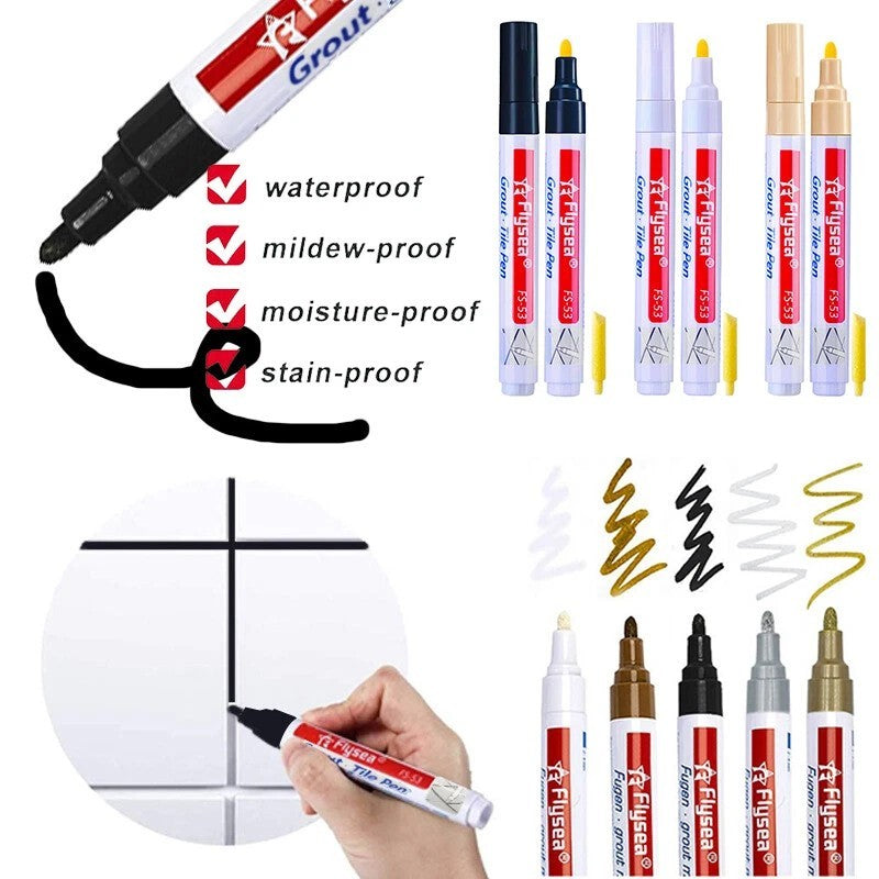 Tile Repair Pen Wall Gap Refill Agent Grout Refresher Marker Bathroom