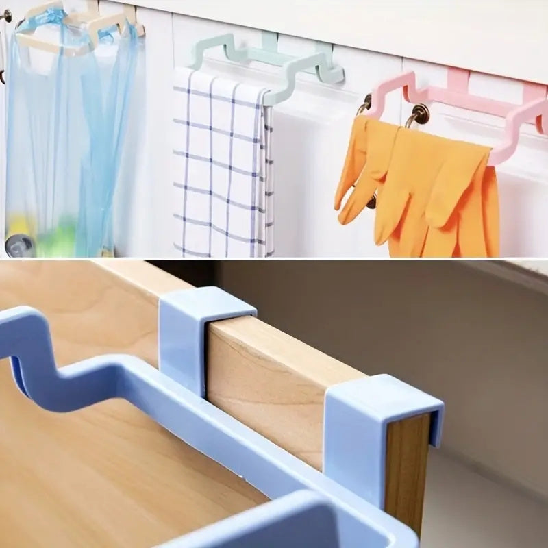 2pcs Garbage Bag Cupboard Door Hanger Trash Bag Storage Shelf Tools