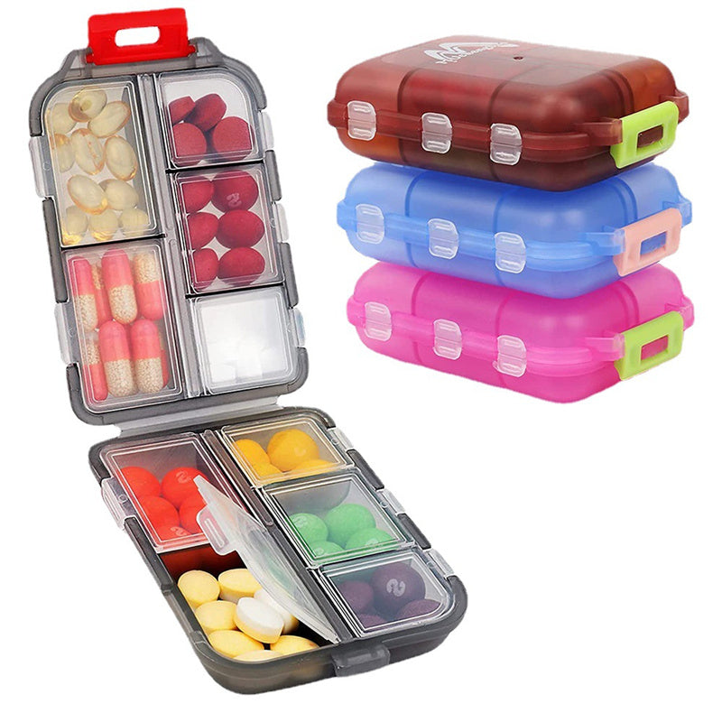 10 Grid Compartments Pocket Travel Pill Boxes Organizer