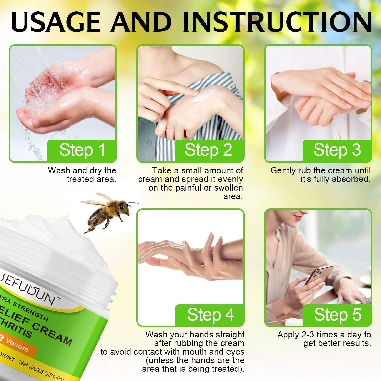Ultra Strong Joint Relief Cream Arthritis + Bee Venom