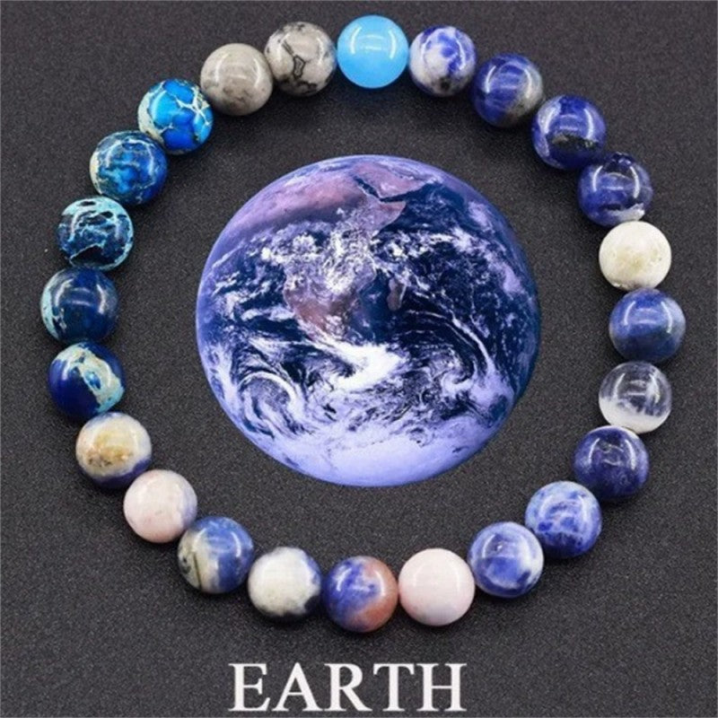 Universe Solar System Bracelet Women Natural Stone Eight Planets Bracelet ﻿