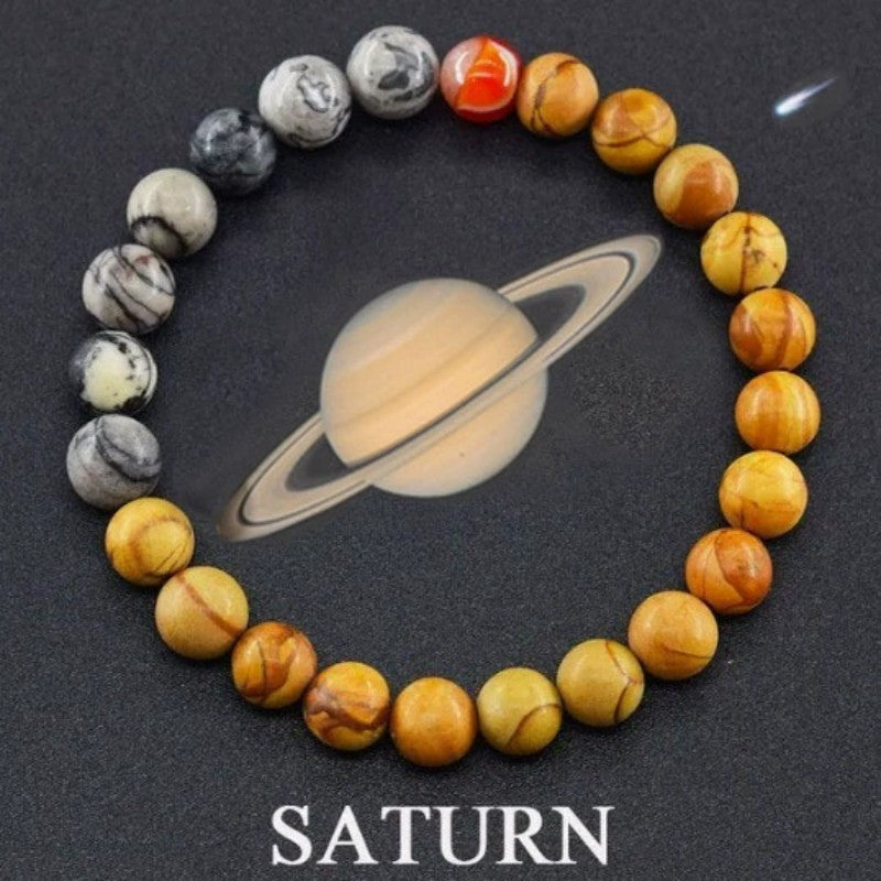 Universe Solar System Bracelet Women Natural Stone Eight Planets Bracelet ﻿