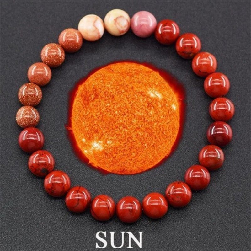 Universe Solar System Bracelet Women Natural Stone Eight Planets Bracelet ﻿