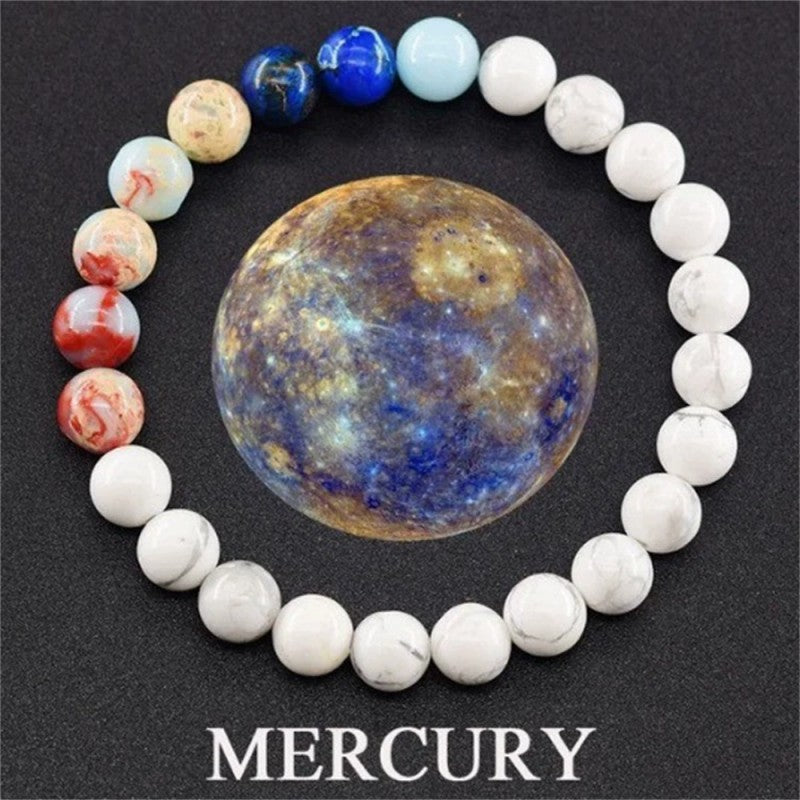 Universe Solar System Bracelet Women Natural Stone Eight Planets Bracelet ﻿