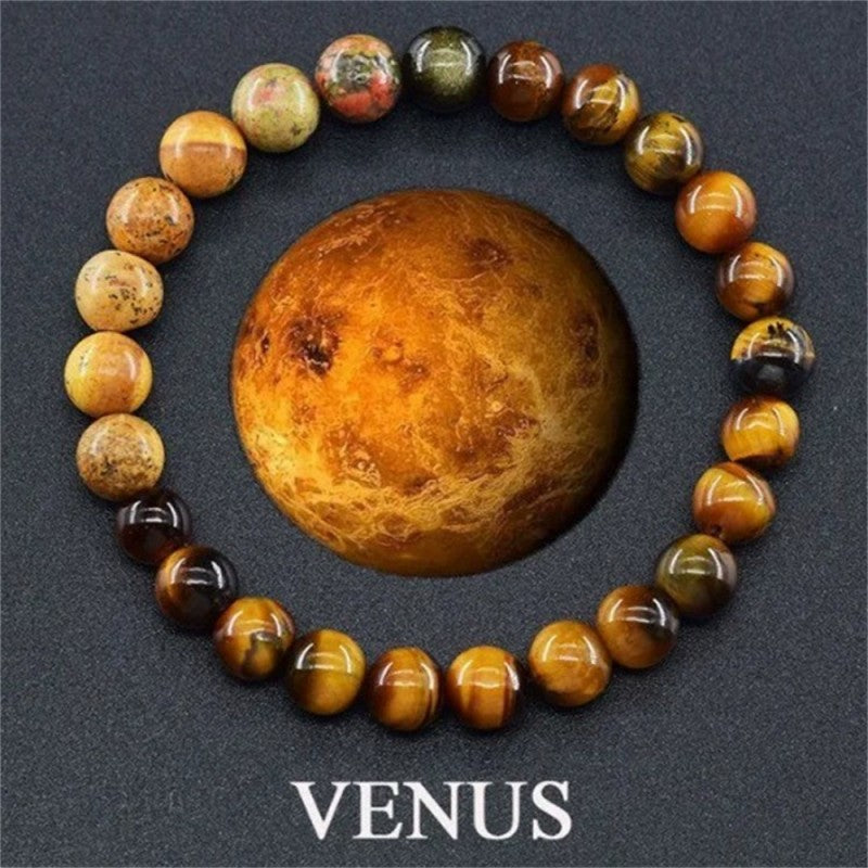 Universe Solar System Bracelet Women Natural Stone Eight Planets Bracelet ﻿