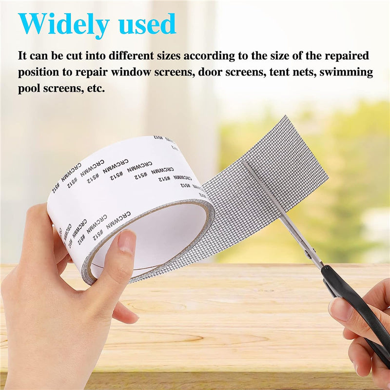 Adhesive & Waterproof Window Screen Fiberglass Covering Mesh Repair Patch Tape