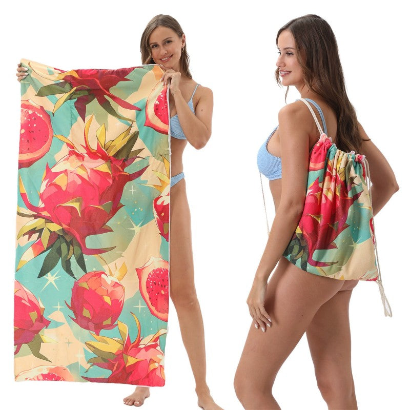 2 in 1  Lightweight Beach Towel Bag for Swimming Pool Camping Beach Travel Vacation
