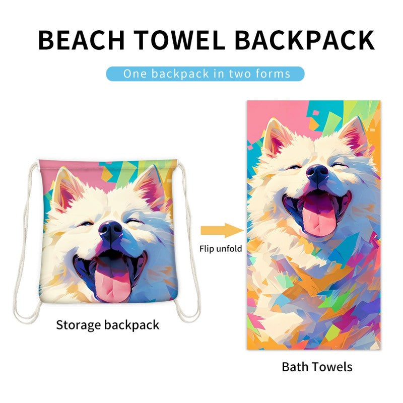 2 in 1  Lightweight Beach Towel Bag for Swimming Pool Camping Beach Travel Vacation