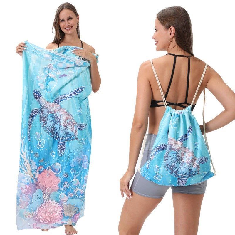 2 in 1  Lightweight Beach Towel Bag for Swimming Pool Camping Beach Travel Vacation