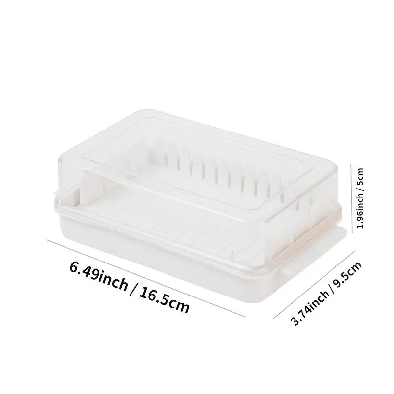 Plastic Quantitative Cutting Butter Preservation Container Box Dish With Dividable Lid