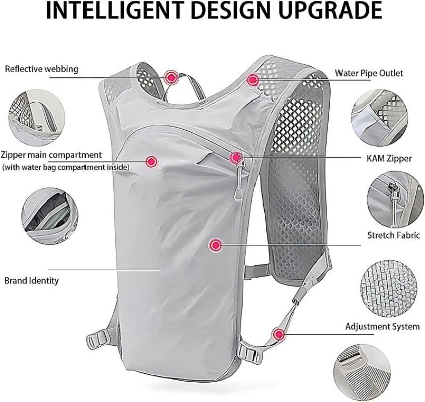 Hydration Running Water Vest Backpack for Hiking, Trail Marathon Race