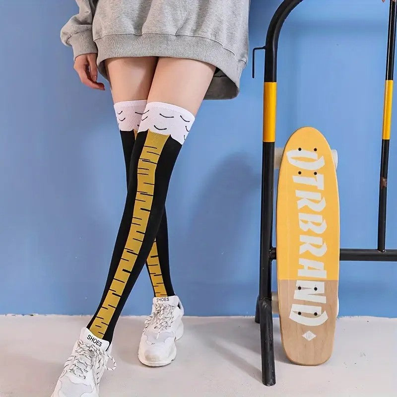 Funny Chicken Claw Knee-High Long Socks Unisex Novelty Thigh High Socks