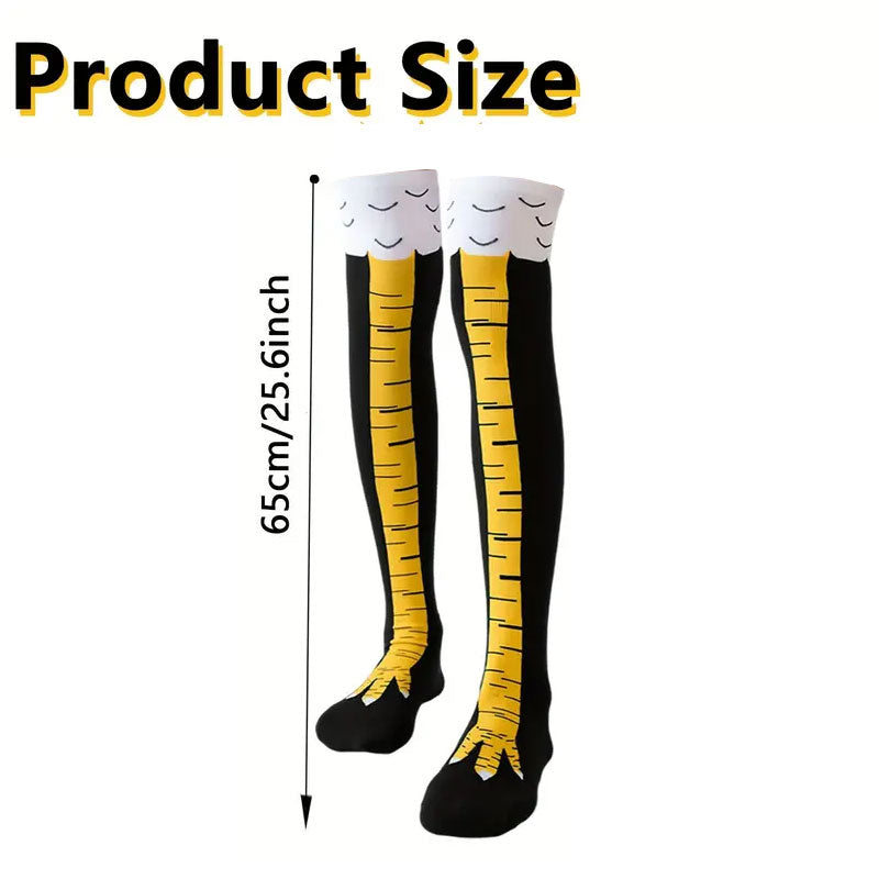 Funny Chicken Claw Knee-High Long Socks Unisex Novelty Thigh High Socks