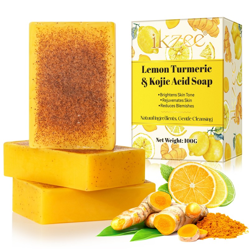 Lemon Turmeric Kojic Acid Soap Bar, Turmeric Face and Body Soap