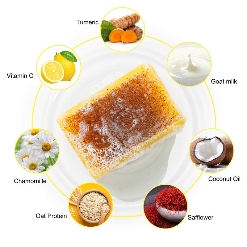 Lemon Turmeric Kojic Acid Soap Bar, Turmeric Face and Body Soap