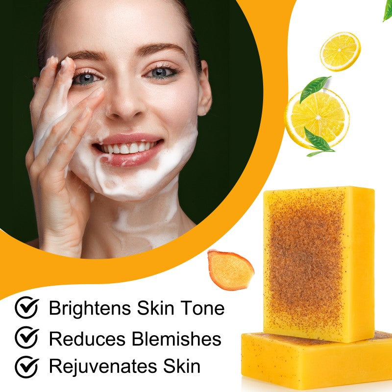 Lemon Turmeric Kojic Acid Soap Bar, Turmeric Face and Body Soap