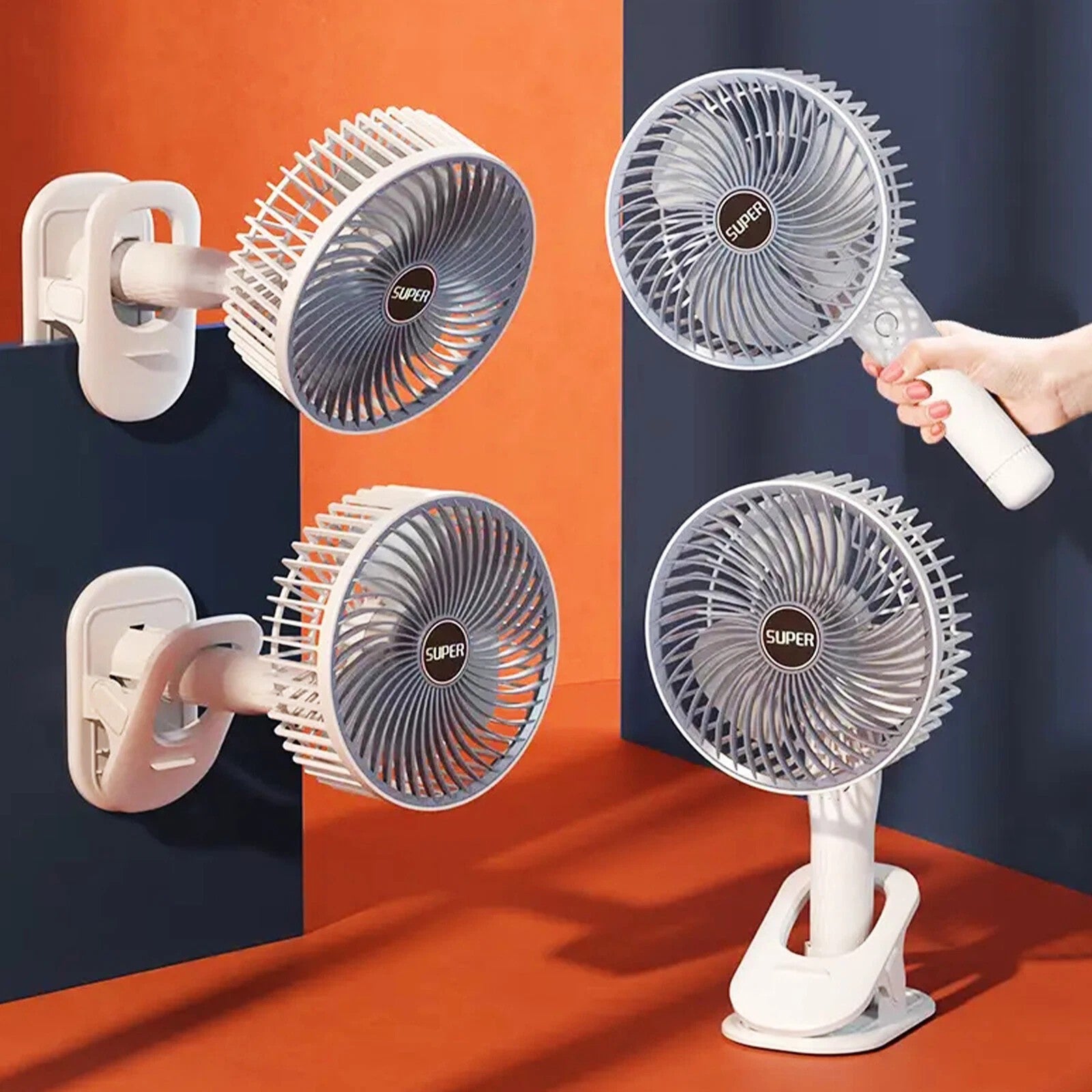 Portable Mini Clip on Fan, 3 Speed Rechargeable Small USB Desk Fan