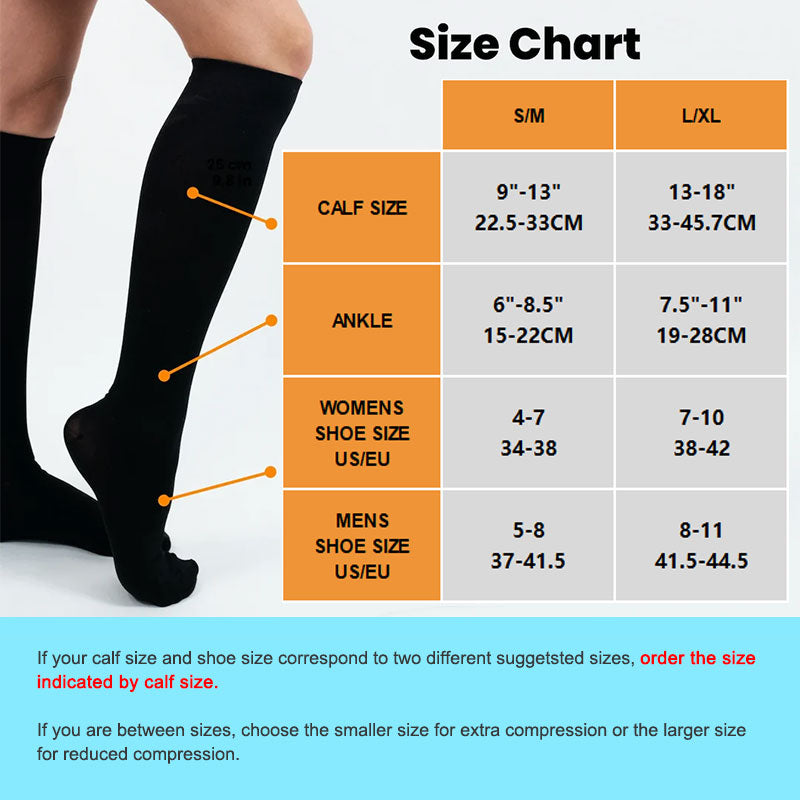 3 Pairs Colorful Knee-High Compression Socks for Women & Men