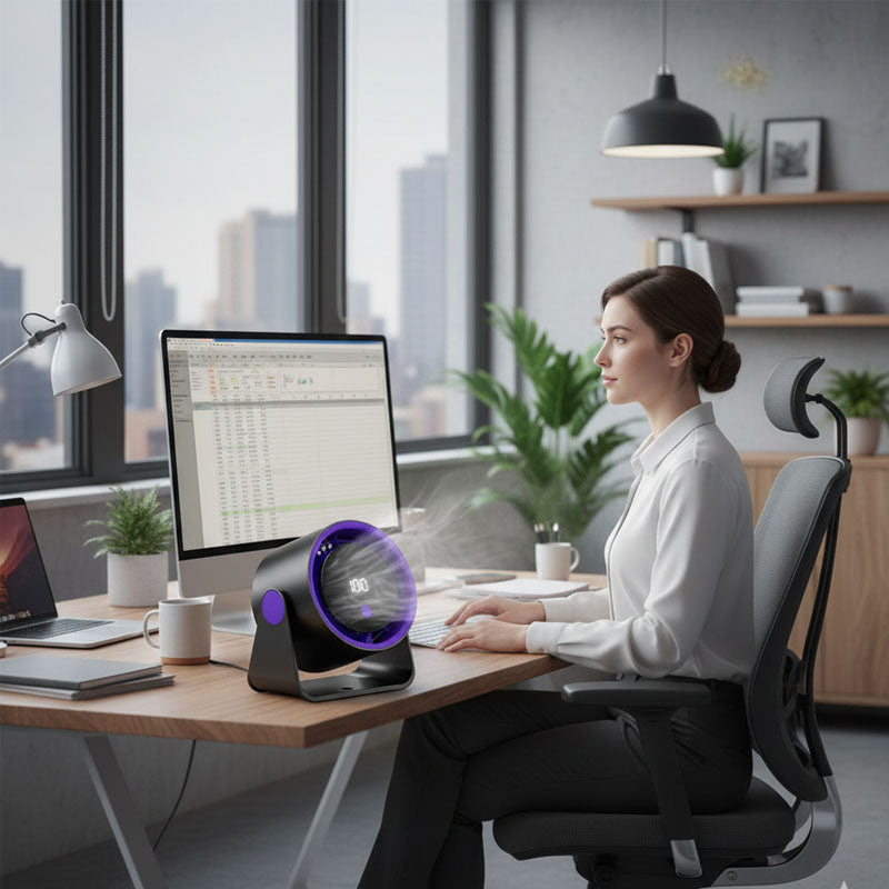 Strong Wind Ultra Quiet Portable Rechargeable Desk USB Fan