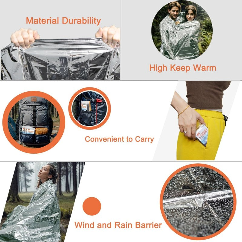 Survival Warm Thermal Blankets Reflective Aluminum Foil Emergency Outdoor Protection