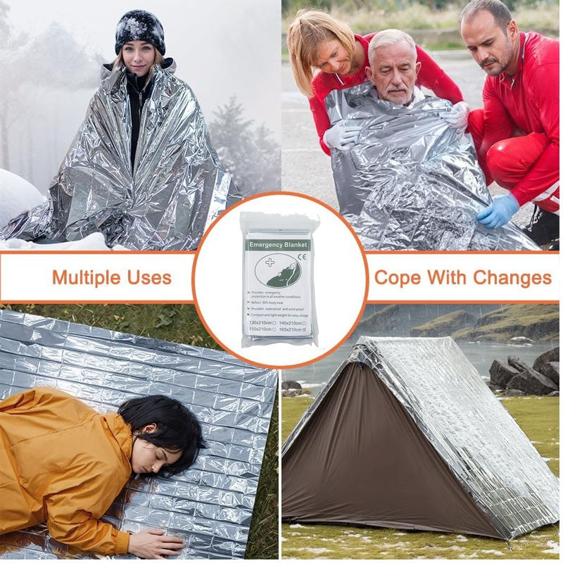 Survival Warm Thermal Blankets Reflective Aluminum Foil Emergency Outdoor Protection