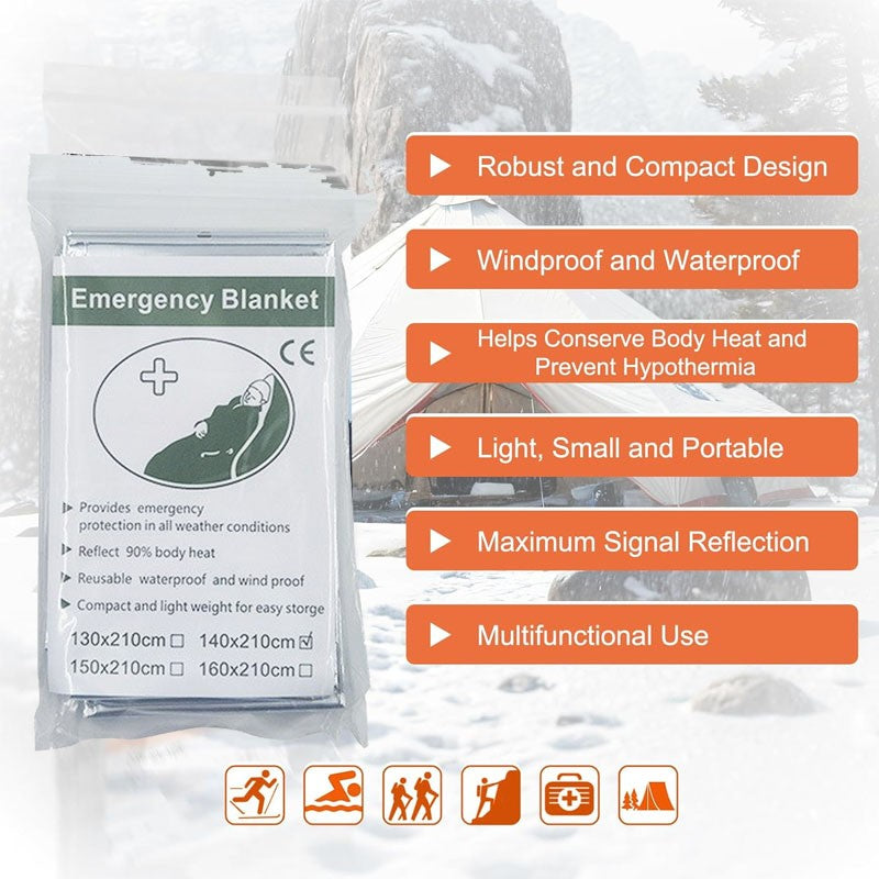 Survival Warm Thermal Blankets Reflective Aluminum Foil Emergency Outdoor Protection