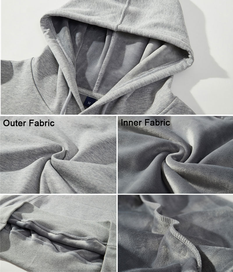 Unisex Pullover Fleece Thick Hoodie Basic Plain Hooded Sweatshirt Jumper
