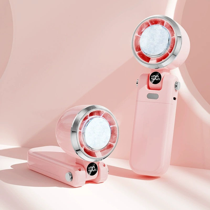 Ultra-lightweight Foldable Handheld Fan Rechargeable 100 Speeds Turbo Ice Cooling Fan