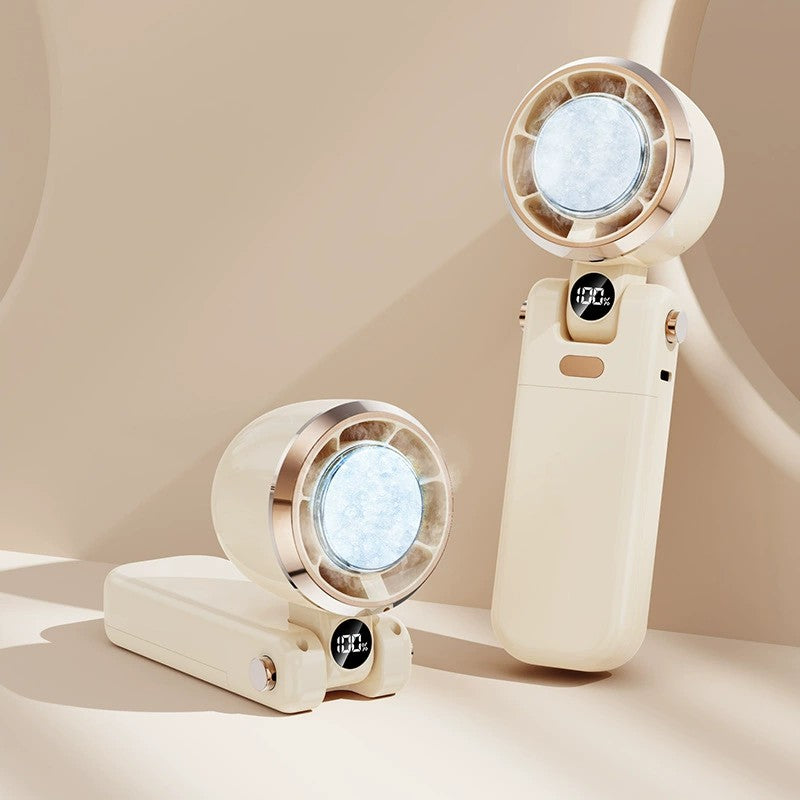 Ultra-lightweight Foldable Handheld Fan Rechargeable 100 Speeds Turbo Ice Cooling Fan