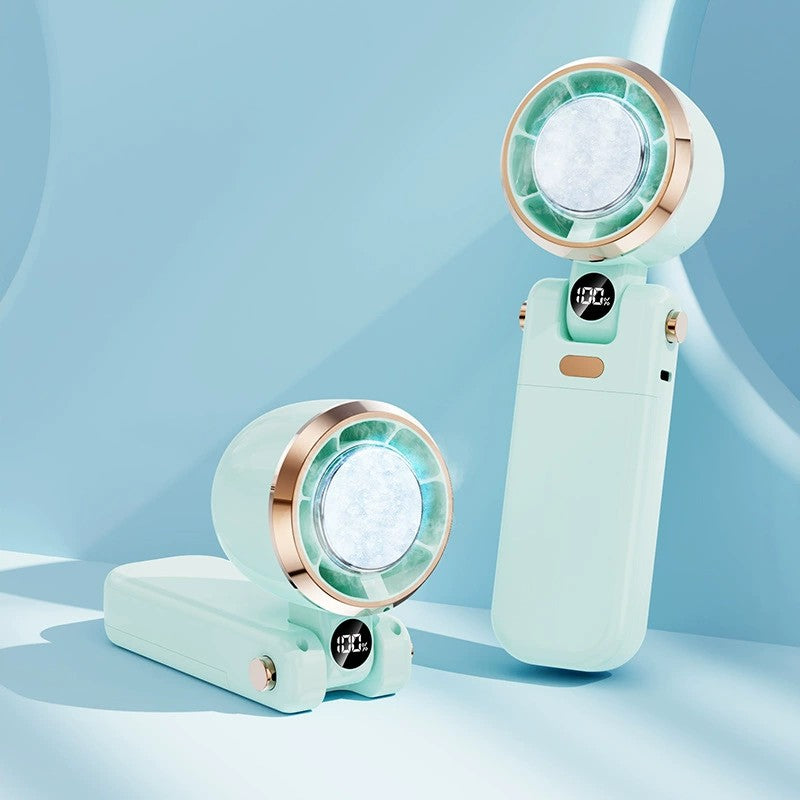 Ultra-lightweight Foldable Handheld Fan Rechargeable 100 Speeds Turbo Ice Cooling Fan