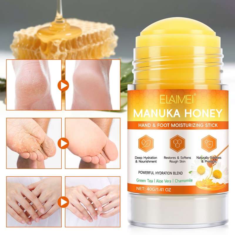Manuka Honey Cracked Heel Treatment Balm Stick-Deep Moisturizing, Non-Greasy Foot Care
