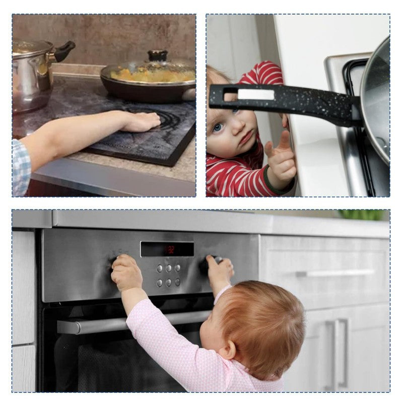 Gas Stove Locks Stove Knob Safety Locks 4 Pcs Black For Home Use