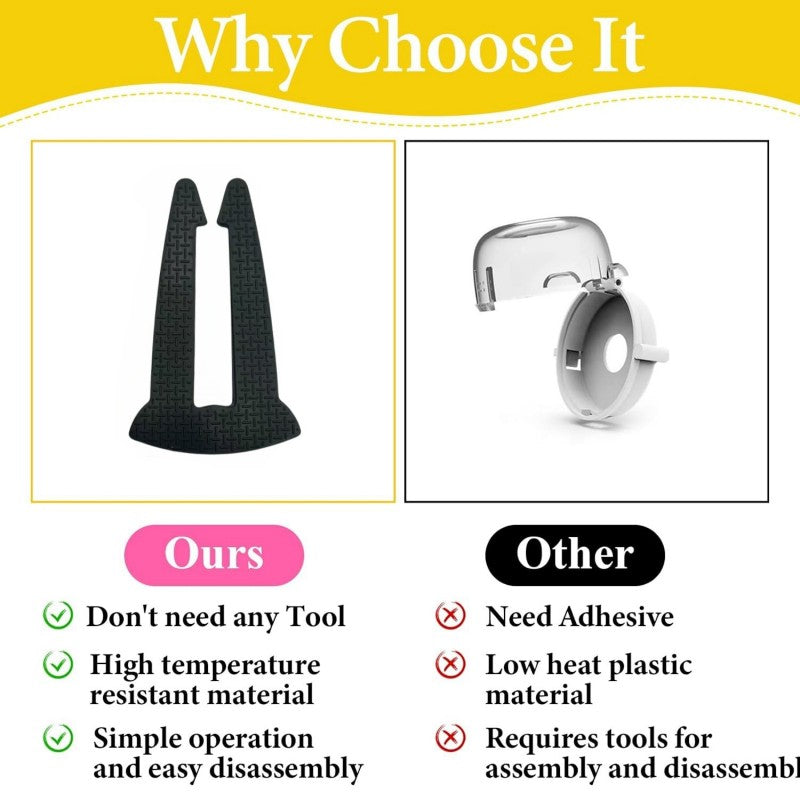 Gas Stove Locks Stove Knob Safety Locks 4 Pcs Black For Home Use